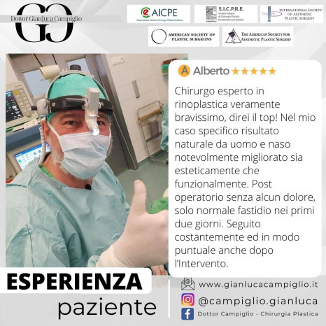 Esperienza Rinoplastica Milano Dott.Gianluca Campiglio
